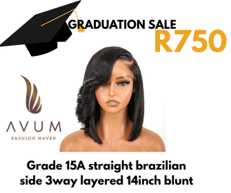 Straight layered 3way 14inch blunt - Avum Fashion Haven