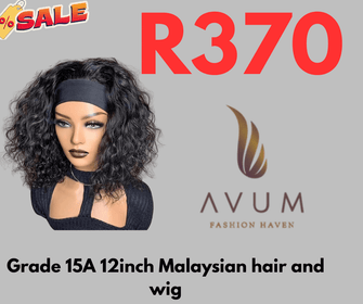 12inch Malaysian hair band wig - Avum Fashion Haven
