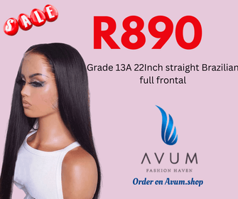 13A 22inch straight Brazilian full frontal - Avum Fashion Haven