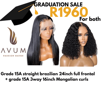 24inch straight full frontal+ 3way 16inch Mongolian curls - Avum Fashion Haven