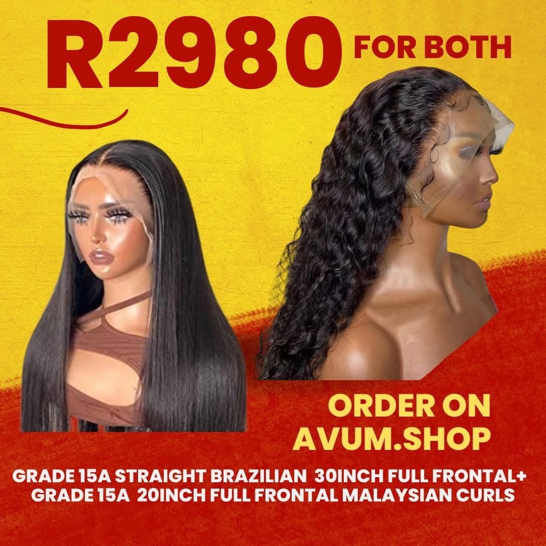 30inch straight full frontal + full 20inch Malaysian curls - Avum Fashion Haven