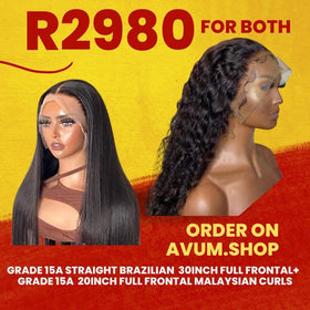 30inch straight full frontal + full 20inch Malaysian curls - Avum Fashion Haven