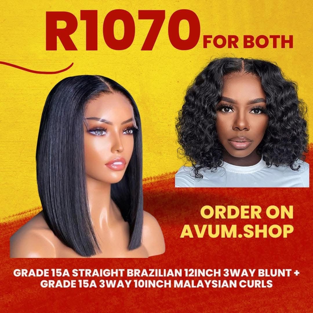 3way 10inch Malaysian + 3way 12inch blunt - Avum Fashion Haven