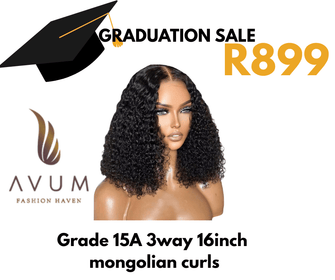 3way 16inch Mongolian curls - Avum Fashion Haven