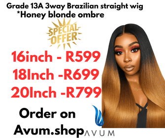 Brazilian Honey blonde ombré 3way straight wigs - Avum Fashion Haven