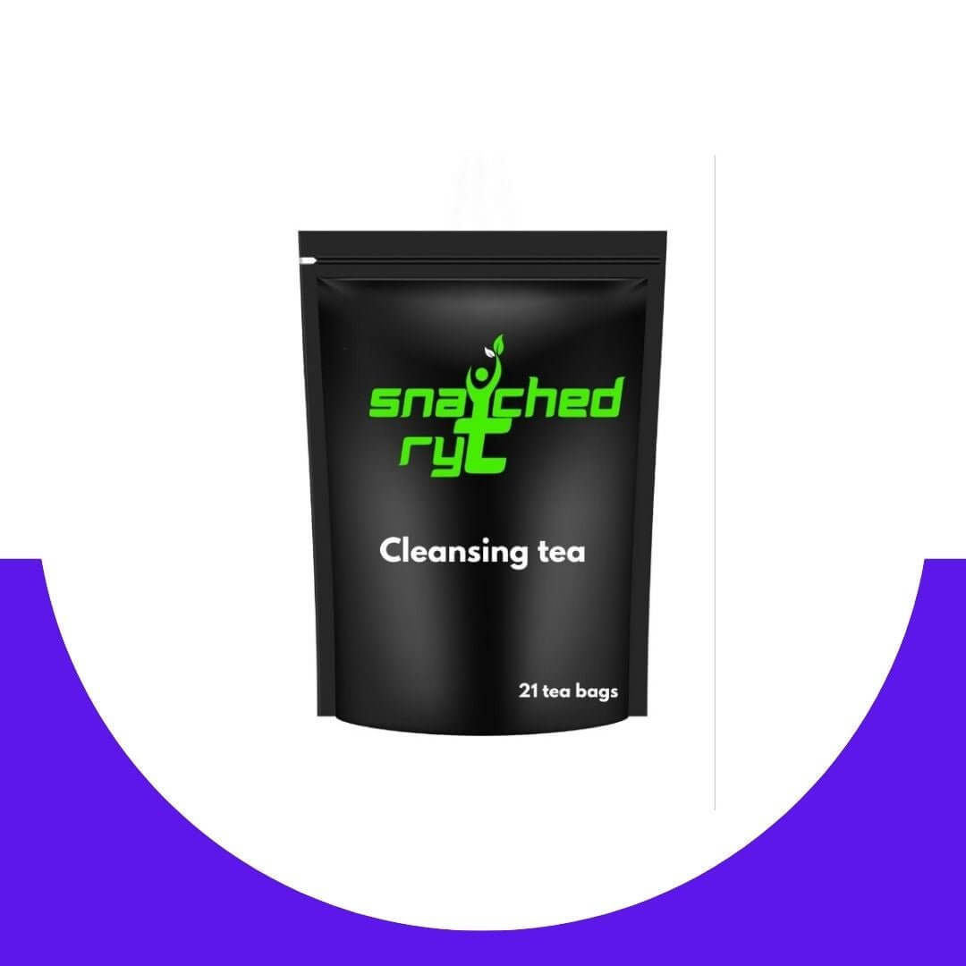 Cleansing Tea package featuring 21 tea bags for detox and wellness support.