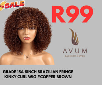 Copper brown fringe kinky - Avum Fashion Haven