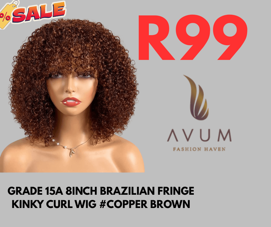Copper brown fringe kinky - Avum Fashion Haven