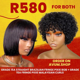 Fringe pixie bob + fringe Malaysian pixie - Avum Fashion Haven