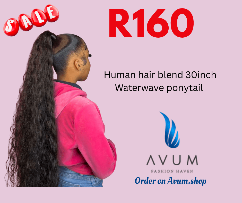 Human blend 30inch Malaysian curls ponytail - Avum Fashion Haven