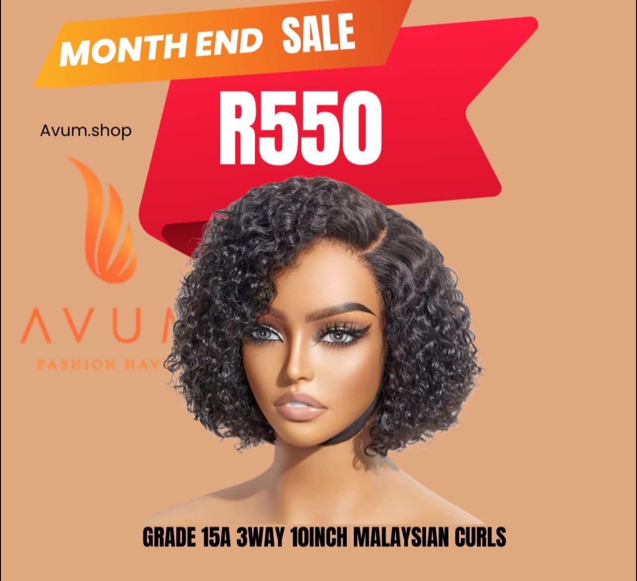 Side 10inch Malaysian curls - Avum Fashion Haven